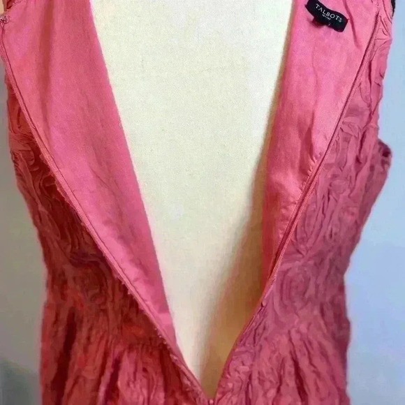 Talbots Sheath Flower Embroidered Peach Dress Size 16P - Picture 12 of 15